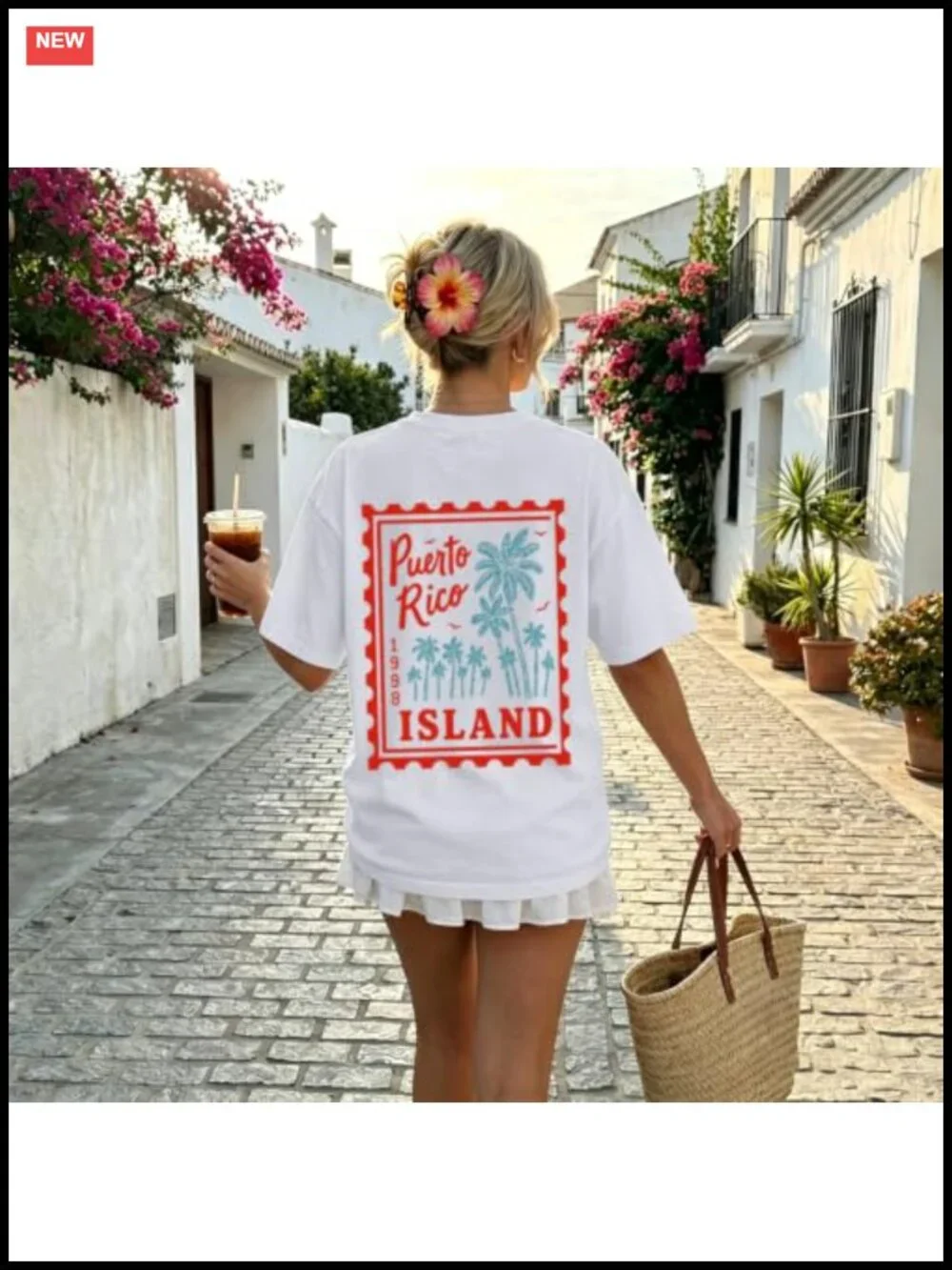 Women's Tropical Vacation T-Shirt Cotton Blend Palm Print Graphic Tee